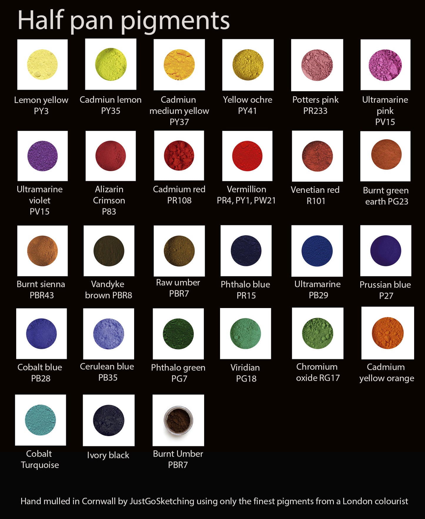 5x5 ins JustGoSketching Kit (6 half pans)