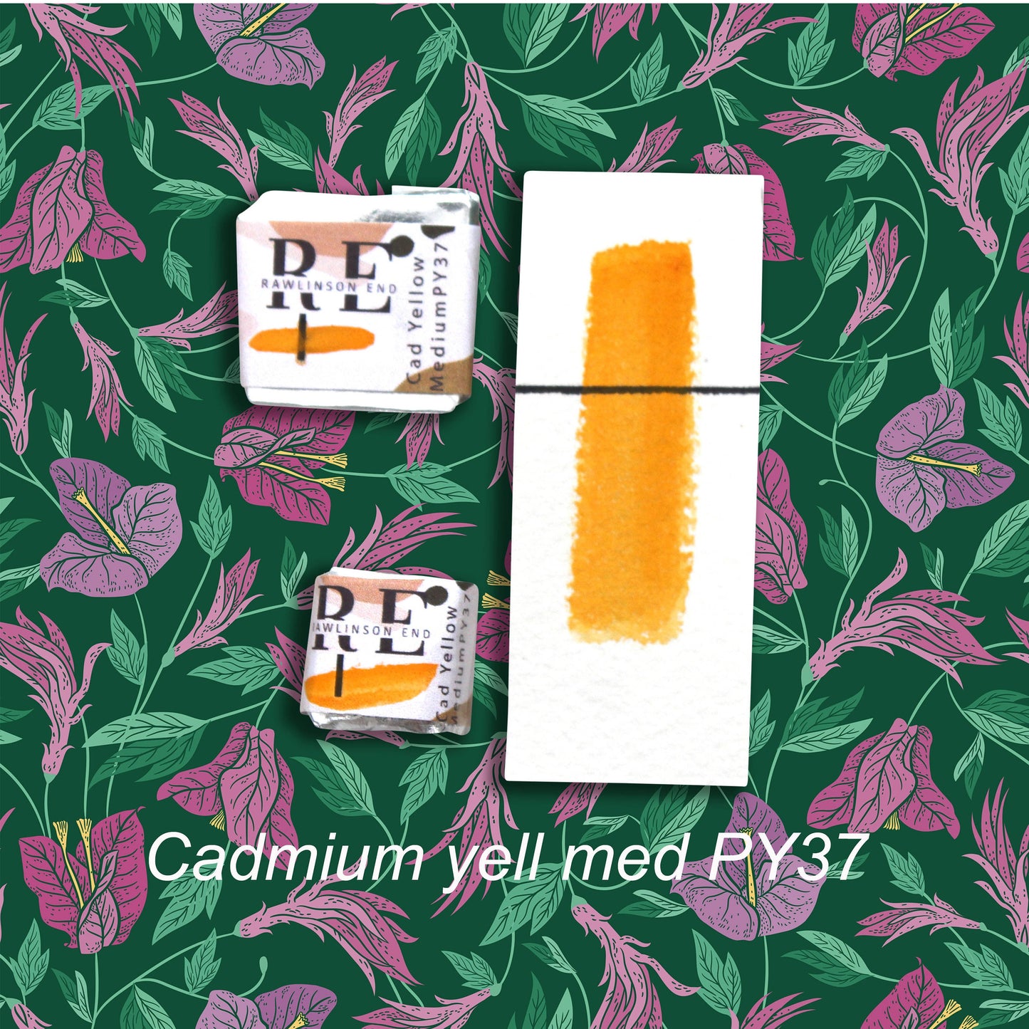 Cadmium Yellow medium. Professional quality fine watercolor paint