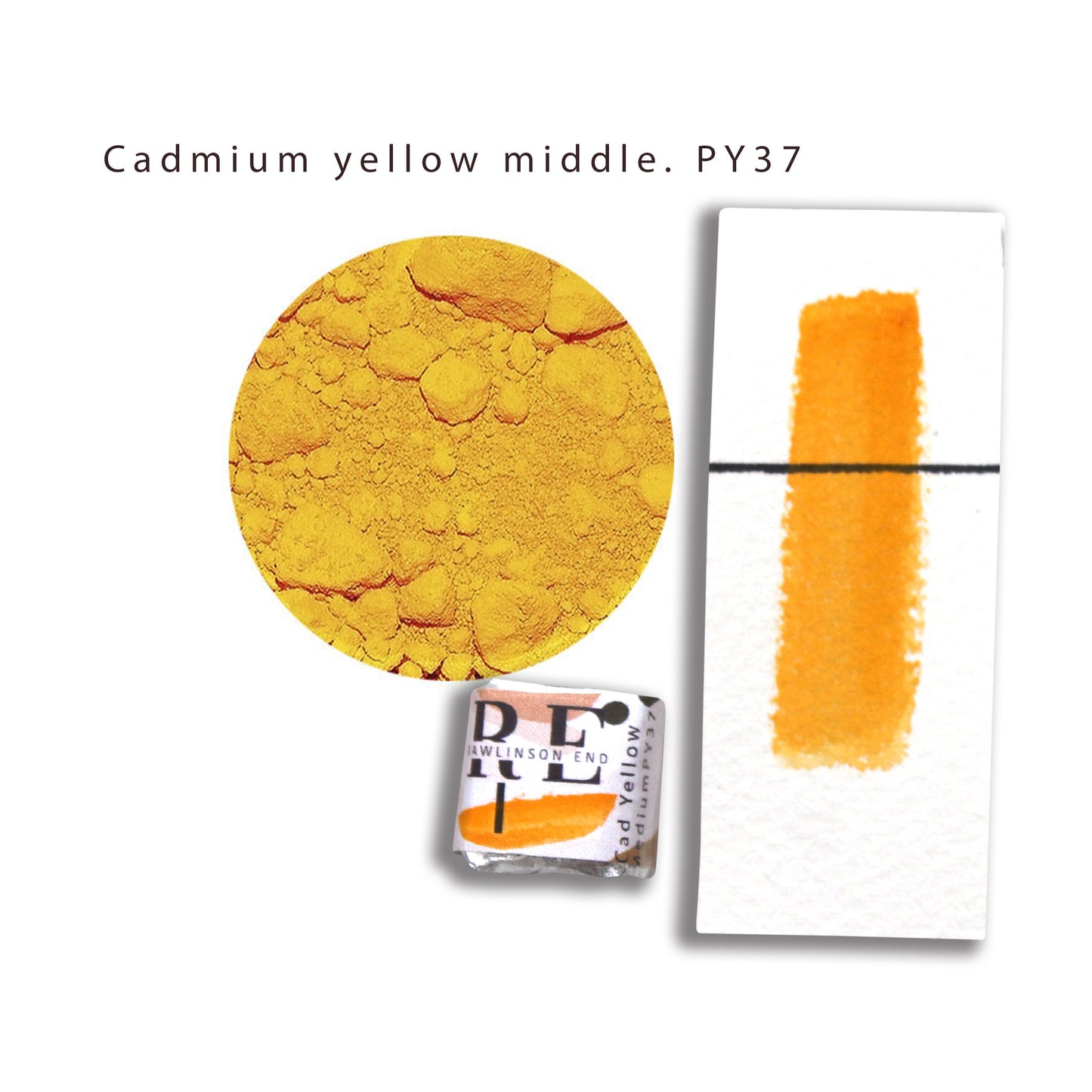 Cadmium Yellow medium. Professional quality fine watercolor paint