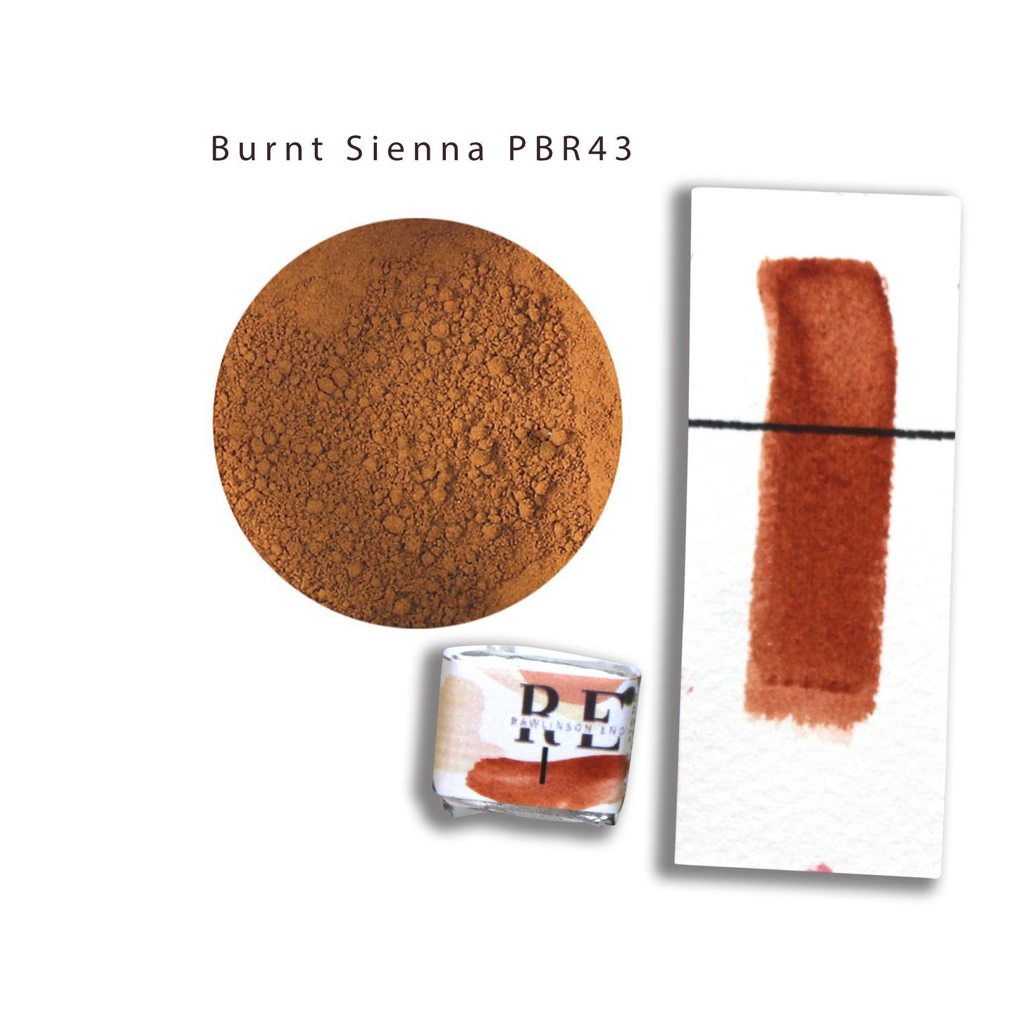Burnt sienna. Professional quality fine watercolor paint