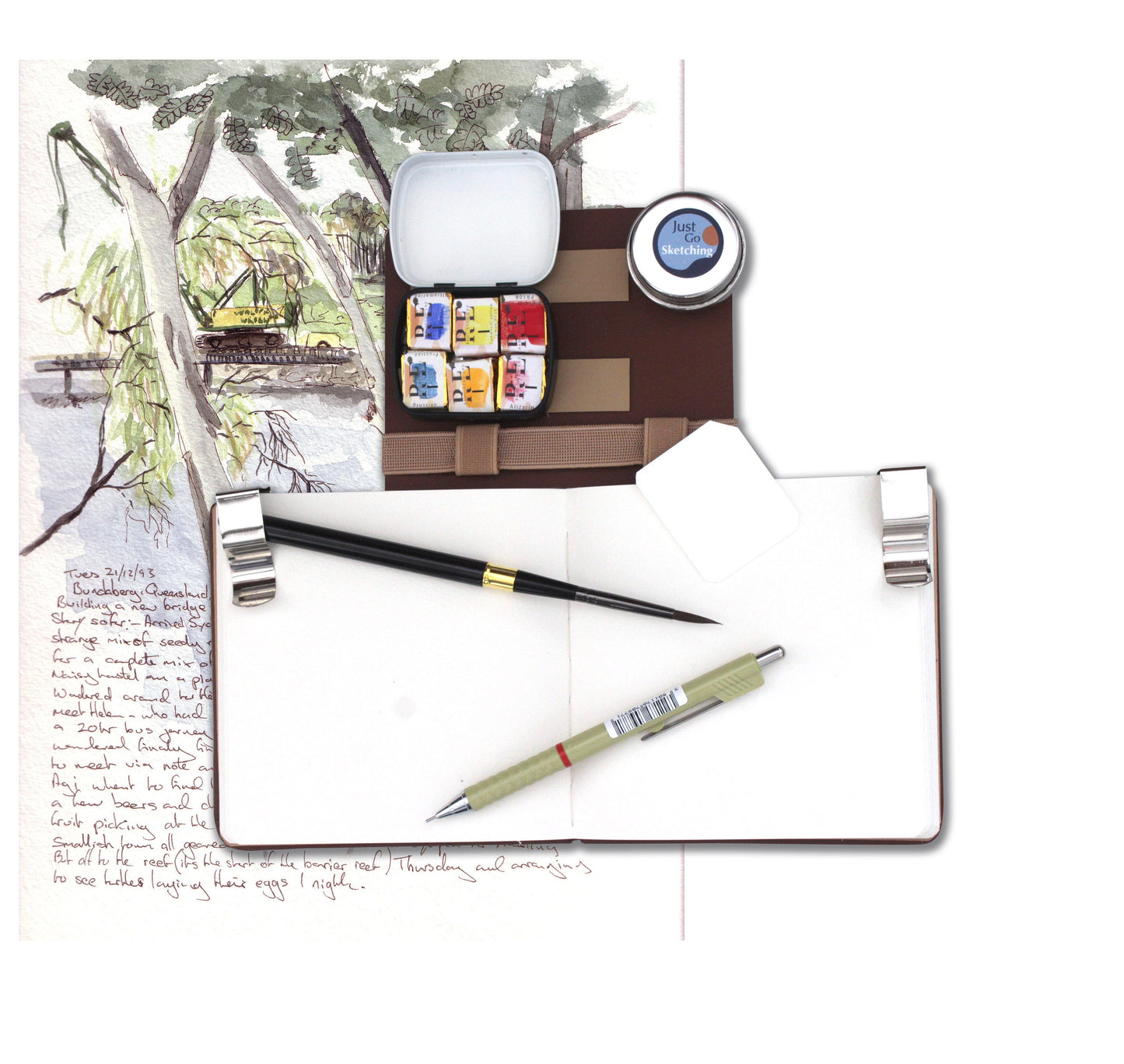 5x5 ins JustGoSketching Kit (6 half pans)