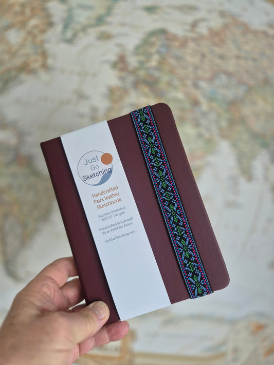 A5 Hardcover portrait Sketchbook. World Traveller