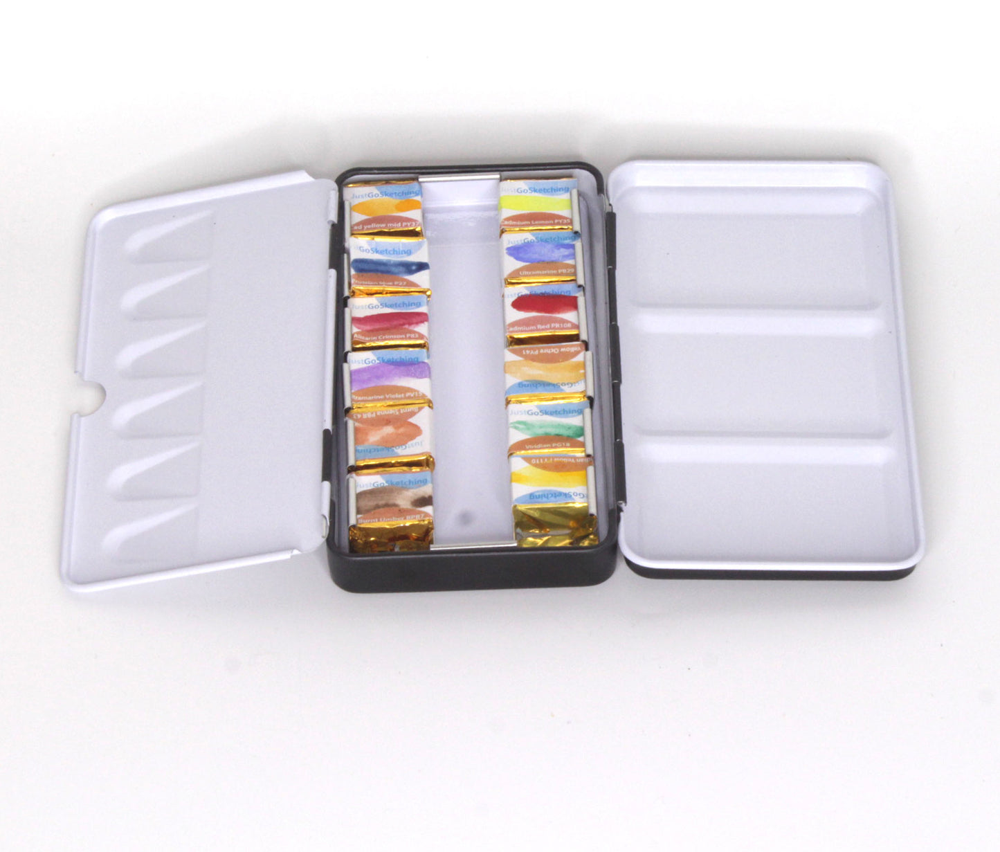 Handcrafted transparent watercolors with tin | choose from 24 half pans | 6 - 12 or 24