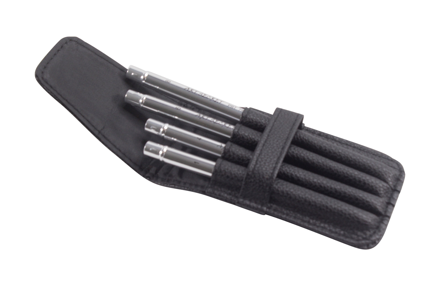4 Travel brush set with wallet | 2 rounds | 1 Filbert | 1 Flat