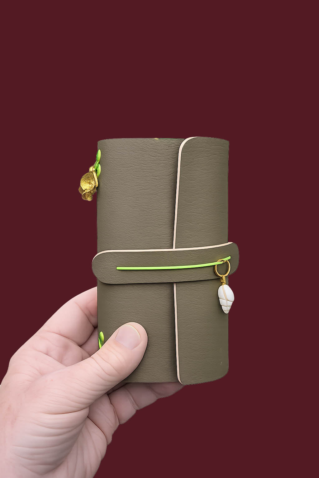 Porthcurno A6 Trifold Journal Cover | Vegan Leather Journal Cover | 2 inserts
