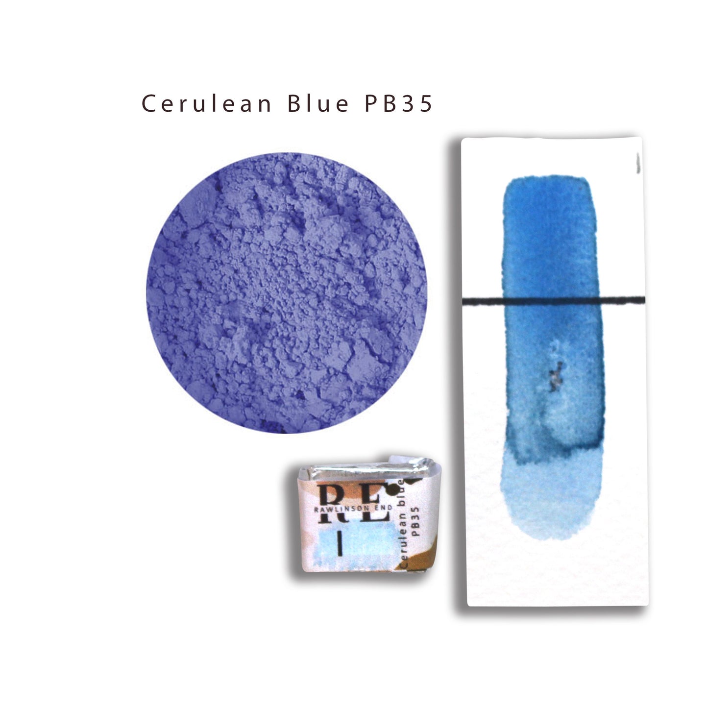 Cerulean blue. Professional quality fine watercolor paint